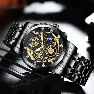 2022 New Premium VAVA VOOM Men's Watch Skeleton Calendar Non-Mechanical Tourbillon Quartz Waterproof Watch