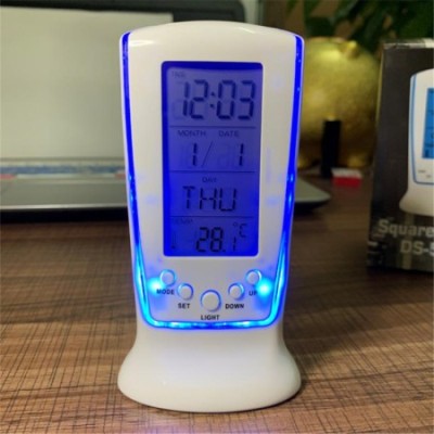 Digital Alarm Clock Calendar Temperature LED Digital Alarm Clocks With Blue Back Light Electronic Calendar Thermometer Led Clock
